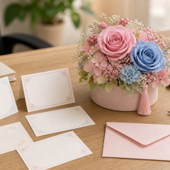 送別会や異動の花ギフトに添えるメッセージカードのイメージ