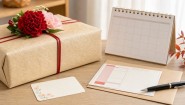 敬老の日に贈る花ギフトとメッセージカードのイメージ