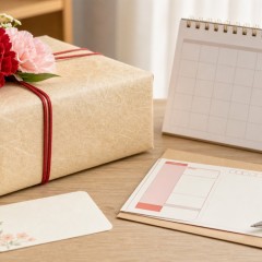 敬老の日に贈る花ギフトとメッセージカードのイメージ